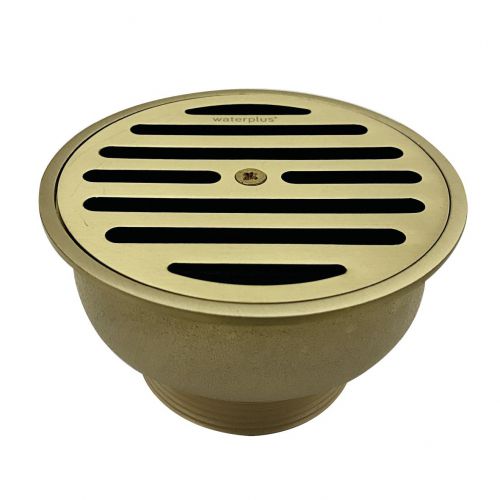 floor drain round 4''<br>(brass finish)