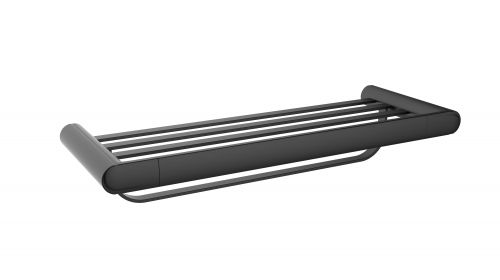 towel rack w/ bar<br>(black)